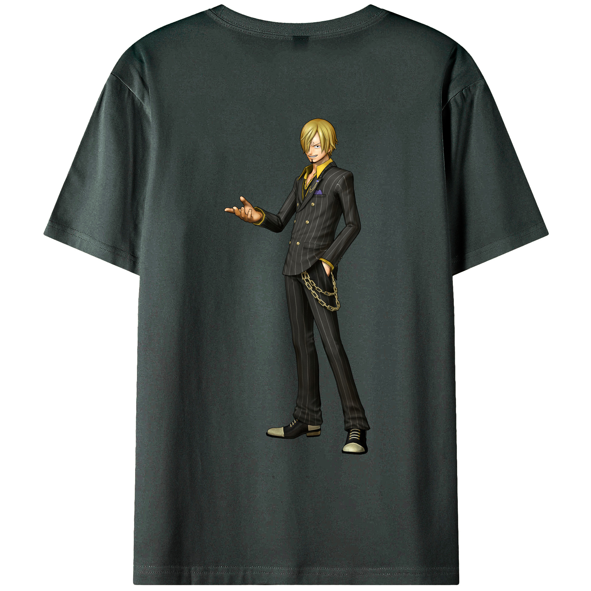 （画像用） ワンピース サンジ ONE PIECE Sanji 綿100％ メンズ半袖Tシャツ（バックプリント） 通気性